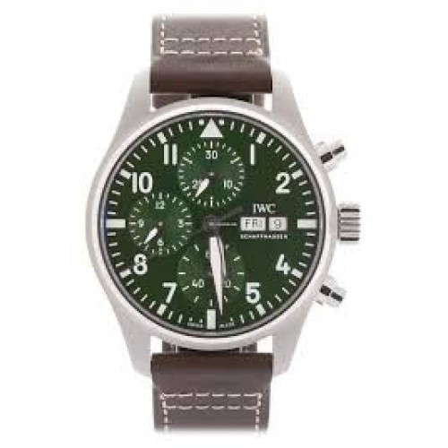 IWC PILOT'S WATCH CHRONOGRAPH GREEN DIAL STEEL