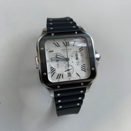 CARTIER SANTOS CHRONOGRAPH EXTRA LARGE ADLC STEEL 43.3MM - CRWSSA0017