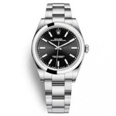 ROLEX OYSTER PERPETUAL STEEL BLACK 39MM 114300