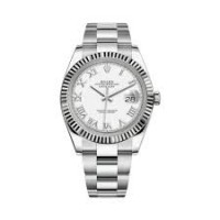 ROLEX DATEJUST 41 FLUTED BEZEL WHITE OYSTERSTEEL 123664-0023