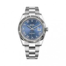 ROLEX DATEJUST 41 FLUTED BEZEL BLUE OYSTERSTEEL 123664-0025