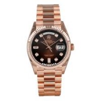 ROLEX DAYDATE 36 ROSE GOLD CHOCOLATE DIAMOND DIAL(2023) 128235